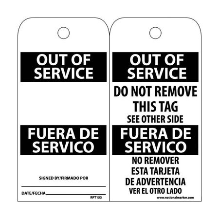 Nmc Out Of Service Bilingual Tag, Pk25 RPT153