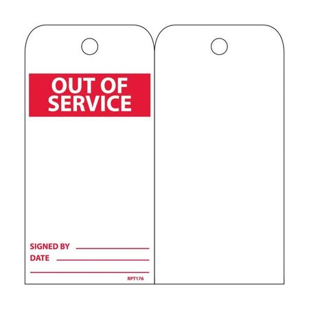 NMC Out Of Service Tag, Pk25 RPT176