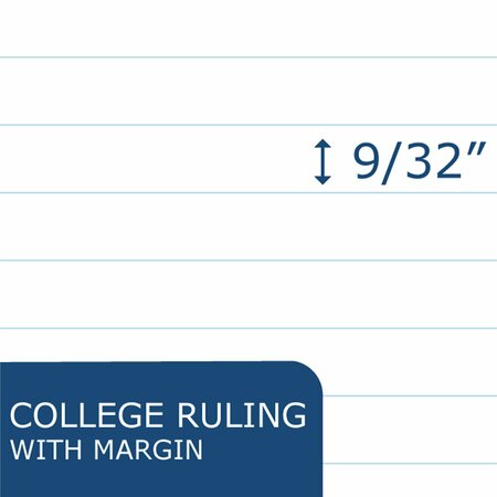 Modern Jen Case of Recycled Wireless 1 Subject Notebooks, 11"x9", 70 sht, College Rule w/Margin, 3-Hole Punched 20198cs