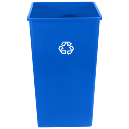 RUBBERMAID COMMERCIAL Square Square Recycling Container, 50 gal., 19-, Blue, Plastic RUB154CBLU
