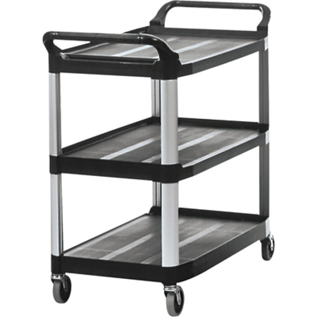 RUBBERMAID COMMERCIAL Rubbermaid® Service Cart, 41" x 20" x 38", Black, 1/Each RUB441BL