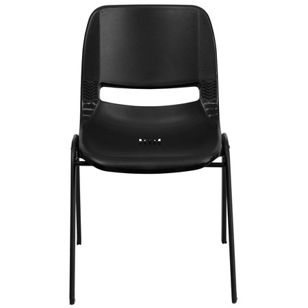 Flash Furniture Stack Chair, Frame, Black, 14" RUT-14-PDR-BLACK-GG