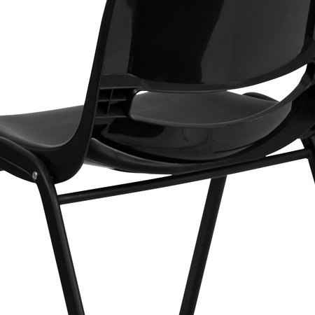 Flash Furniture Stack Chair, Frame, Black, 14" RUT-14-PDR-BLACK-GG