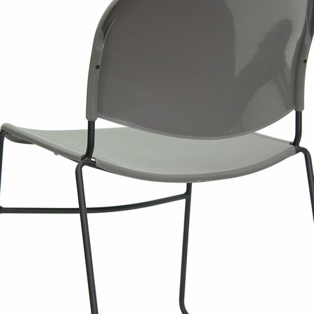 Flash Furniture Stack Chair, Gray w/ Black Frame RUT-188-GY-GG