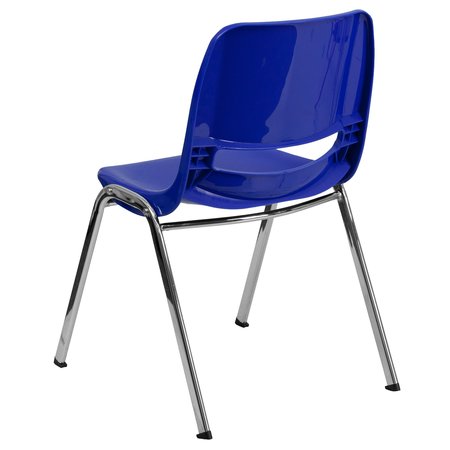 Flash Furniture Stack Chair, Plastic, Navy, 18" H RUT-18-NVY-CHR-GG