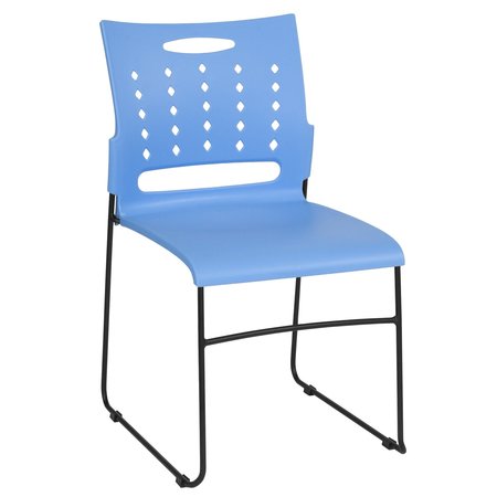 Flash Furniture Stack Chair, Blue Plastic, Sled Base RUT-2-BL-GG