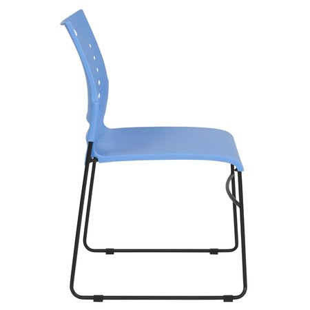 Flash Furniture Stack Chair, Blue Plastic, Sled Base RUT-2-BL-GG