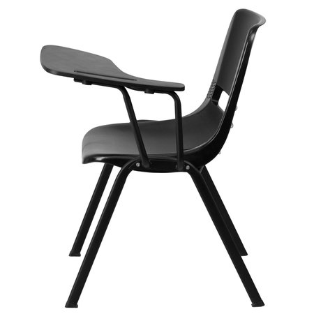 Flash Furniture Tablet Arm Chair, Left Hand Flip-Up, Blk, 21" W, 25.5" L, 32" H, Black RUT-EO1-BK-LTAB-GG