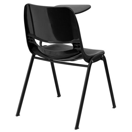 Flash Furniture Tablet Arm Chair, Left Hand Flip-Up, Blk, 21" W, 25.5" L, 32" H, Black RUT-EO1-BK-LTAB-GG