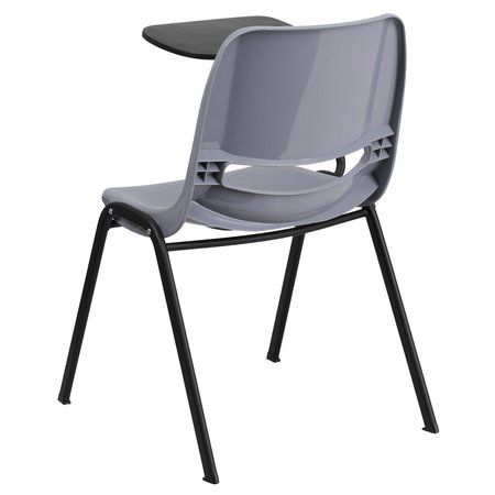 Flash Furniture Tablet Arm Chair, Right Hand Flip-Up, Gray, 21" W, 25.5" L, 32" H, Gray RUT-EO1-GY-RTAB-GG