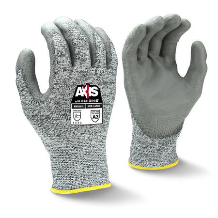 RADIANS Cut Resistant Coated Gloves, A3 Cut Level, Polyurethane, L, 1 PR RWG562TL