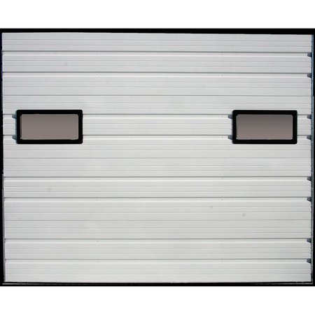 AMERICAN GARAGE DOOR SUPPLY Dock Door, Ribbed Wht Stl, Painted Acrylic IS24-90X90-2W-2STL