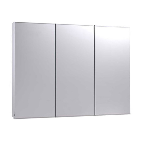 KETCHAM 36" x 30" Fully Recessed Stainless Steel Trim TriView Medicine Cabinet R-3630