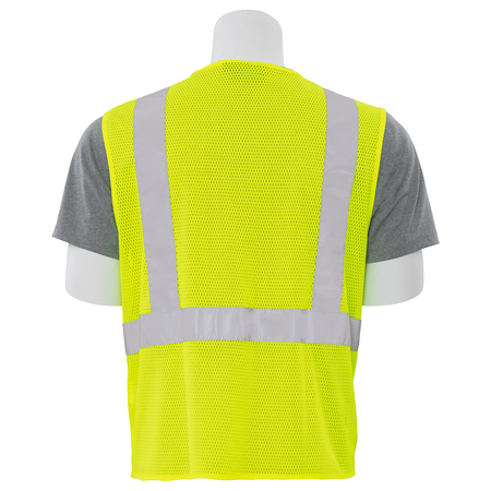 Erb Safety Mesh Vest, Class 2, Hi-Viz, Lime, 3XL 14514