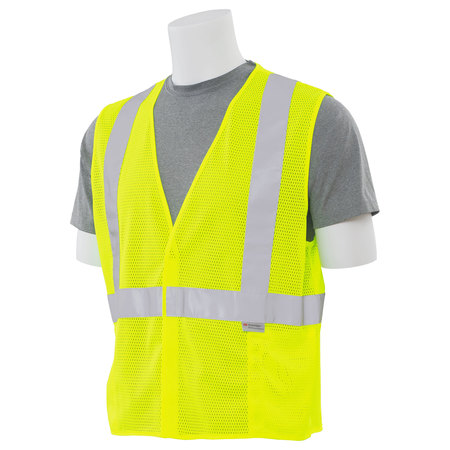 Erb Safety Mesh Vest, Class 2, Hi-Viz, Lime, 3XL 14514