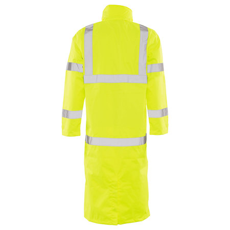 Erb Safety Long Rain Coat, Class 3, Hi-Viz, Lime, 4XL 62033