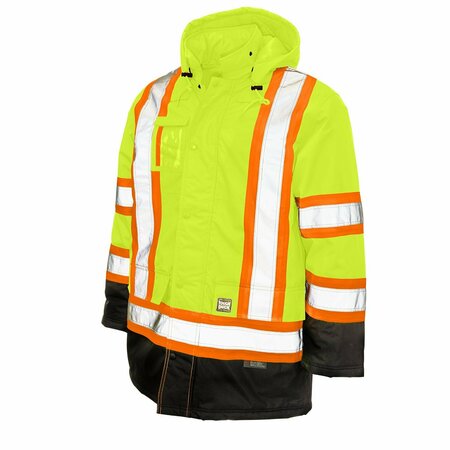 TOUGH DUCK Men's High-visibility Yellow Polyester Hi-Vis Parka size XL S17611