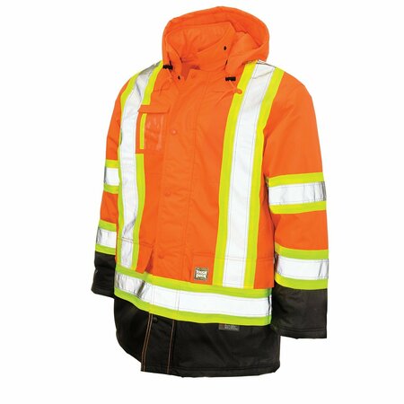 TOUGH DUCK Men's High-visibility Orange Polyester Hi-Vis Parka size M S17611
