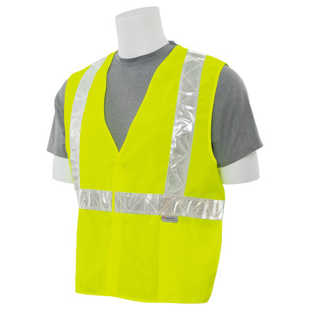 Erb Safety Safety Vest, Woven Oxford, Hi-Viz, Lime, 4XL, Size: 4Xl 14646