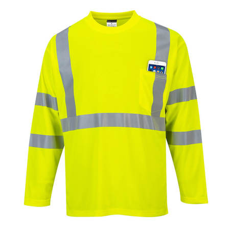 PORTWEST Hi-Vis Long Sleeved T-Shirt, Med S191