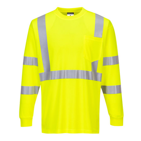 PORTWEST Hi-Vis Long Sleeved T-Shirt, XL S192