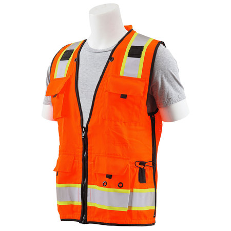 Erb Safety Surveyor Vest, Deluxe, Orange, LG 62394