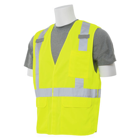 Erb Safety Vest, Tricot, Break Away, Hi-Viz, Lime, L 61391