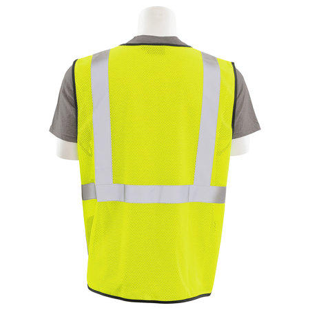 Erb Safety Vest, Lime/Black Bottom, Mesh, Class 2, XL 62252