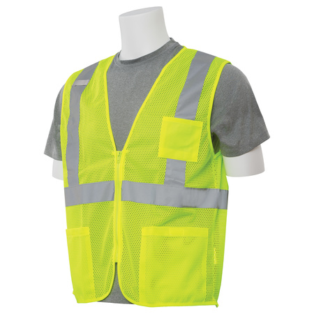 Erb Safety Safety Vest, Economy, Hi-Viz, Lime, S 61646