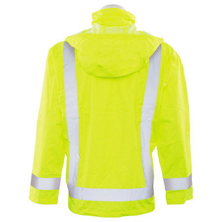 Erb Safety Raincoat, Oversized, Hi-Viz, Orange, XL-2XL 63012