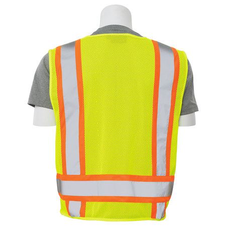 Erb Safety Safety Vest, ANSI, Hi-Viz, Lime, 4XL 62156