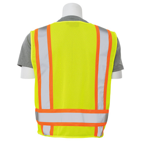 Erb Safety Safety Vest, ANSI, Hi-Viz, Lime, 3XL 62155