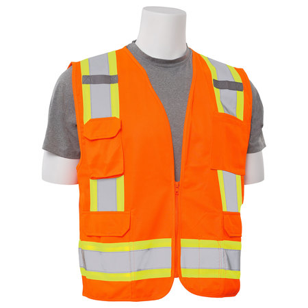 Erb Safety Safety Vest, ANSI, Hi-Viz, Orange, XL 62160