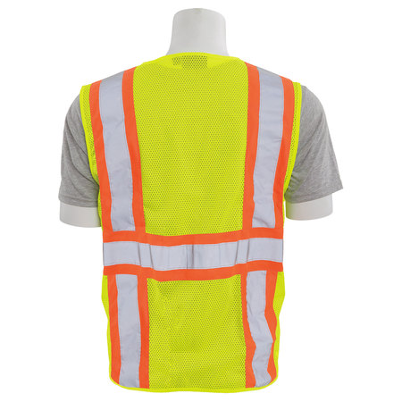 Erb Safety Safety Vest, ANSI, Mesh, Lime, 2XL 63503