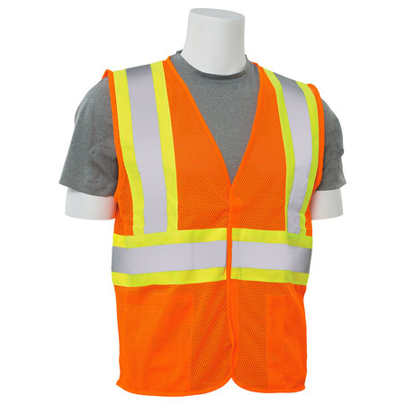 Erb Safety Vest, Hi-Viz, Orange, Contrasting Trim, 5XL, Material: 100% Polyester Mesh 61769