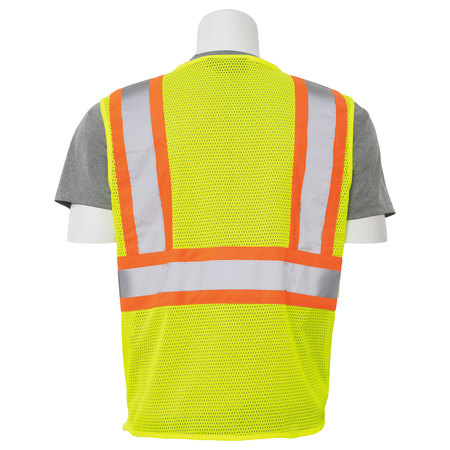 Erb Safety Vest, Hi-Viz, Lime, Contrasting Trim, L 61816