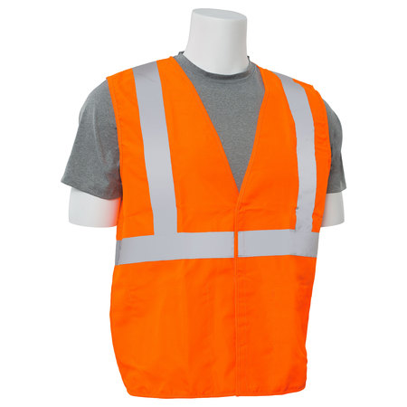 Erb Safety Safety Vest, WovenOxford, HiViz, Orange, 2XL 61013