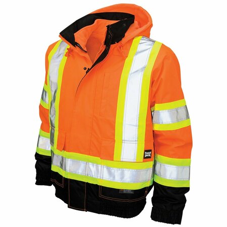 Tough Duck Men's High-visibility Orange Polyester Bomber Jacket size XL S41311