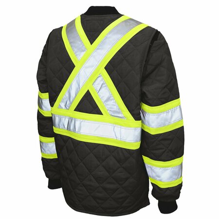 Tough Duck Quilted Safety Jacket, 4XL, Black S43231