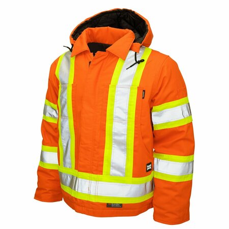 TOUGH DUCK Safety Insulated Duck Jacket, Orng.XL S45711