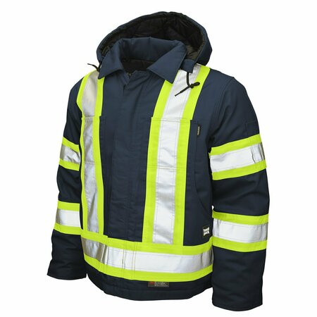 TOUGH DUCK Safety Insulated Duck Jacket, Navy, 3XL S45721