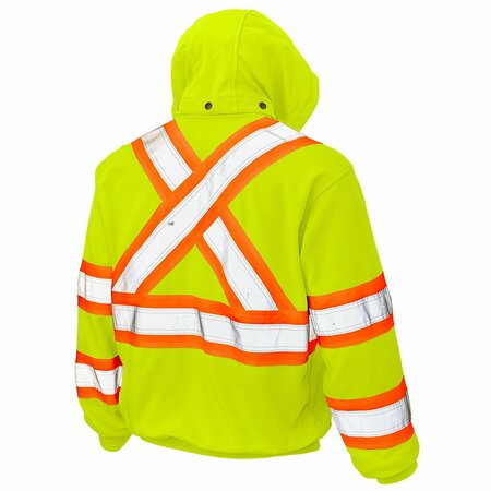 Tough Duck 3XL Hi-Vis Hooded Sweatshirt, Yellow/Green S49421