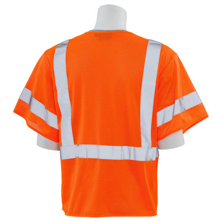 Erb Safety Safety Vest, No Pockets, Hi-Viz, Orange, XL 14560
