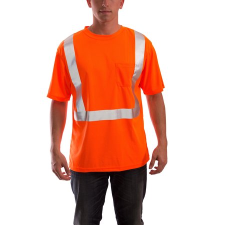 TINGLEY Job Sight Hi-Vis T-Shirt, Short Sleeve, Orange, M S75029