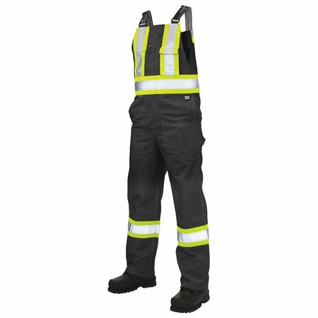 TOUGH DUCK Unlined Safety Overall, S76931-BLACK-5XL S76931