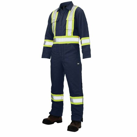 TOUGH DUCK Insulated Duck Safety Coverall, Navy, XL S78711