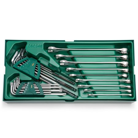 SATA SAE Combination Wrench Tray Set, 27 Pc. ST08034E