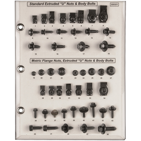 DISCO Body Bolt/Hex Nut Sample Board Stndrd/Metric Thrded SB0201