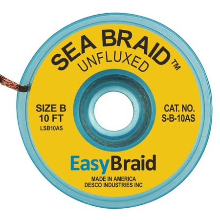 EASYBRAID DESOLDERING BRAID, SEA BRAID, .050, PK25 S-B-10AS