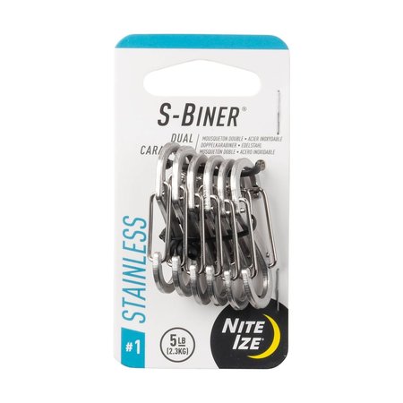 Nite Ize S-BINER® STAINLESS STEEL DUAL CARABINER, Stainless Steel, Silver SB1-11-6R3